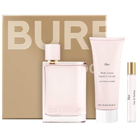 burberry her perfume set.